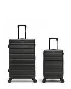 Set mit 2 großen Koffern und Kabine Lugano schwarz - 75x47,5x29 cm