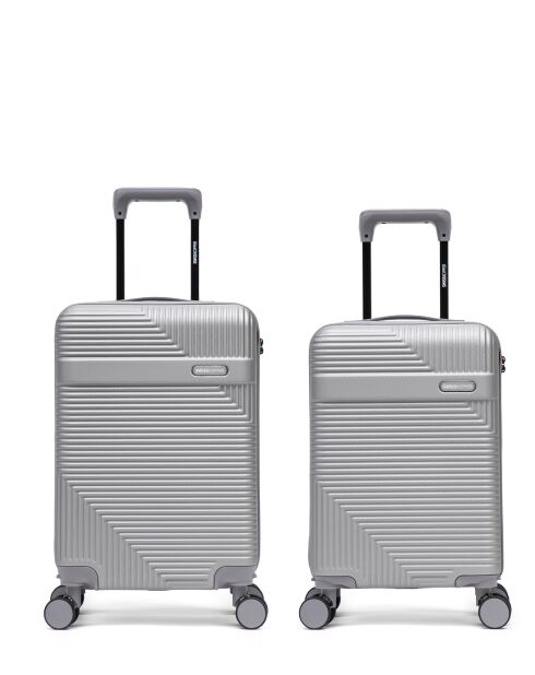 Set aus 2 Kabinen- und Kabinenkoffern XS Wohlen grau - 60x42,5x26 cm