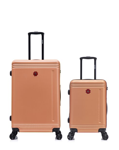 Lot De 2 Valises Grand Format Et Cabine Gstaad orange - 75x49x29 cm