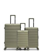 Set mit 3 großen Koffern, Wochenende und Kabine Lugano oliv - 75x47,5x29 cm