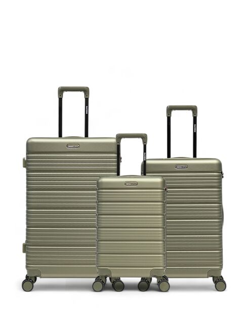 Set mit 3 großen Koffern, Wochenende und Kabine Lugano oliv - 75x47,5x29 cm