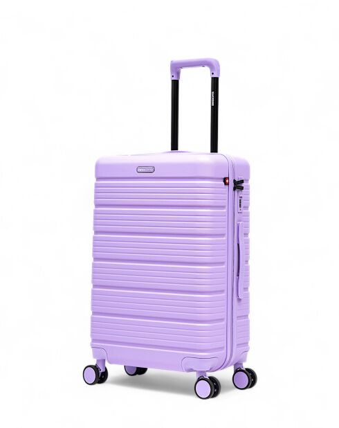 Set de 2 maletas de fin de semana y cabina XS Lugano moradas - 65x42,5x26 cm