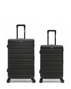 Set de 2 maletas de gran formato y Weekend Lugano negras - 75x47,5x29 cm