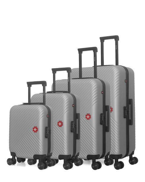 Set De 4 Valise SPIEZ gris - 75x47x29 cm