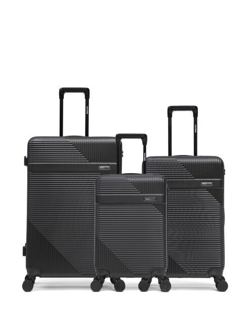 Lot De 3 Valises Grand Format, Weekend Et Cabine Wohlen noir - 75x47,5x29 cm