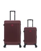 Set de 2 maletas grandes y cabina Gstaad burdeos - 75x49x29 cm
