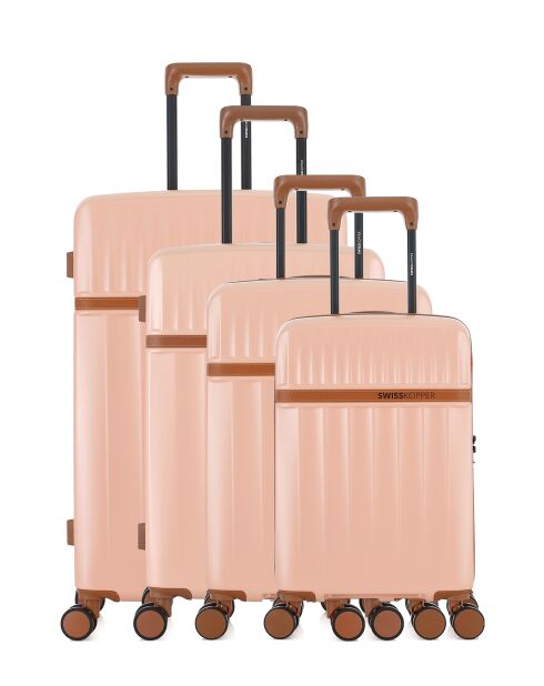 Set De 4 Valise Zermatt rose clair - 76,5x49x29 cm