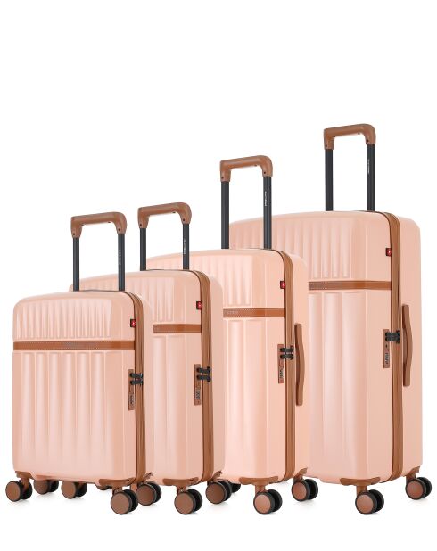 Set De 4 Valise Zermatt rose clair - 76,5x49x29 cm