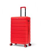 Lugano rode koffer met lang verblijf - 74,5x48,5x28,5 cm