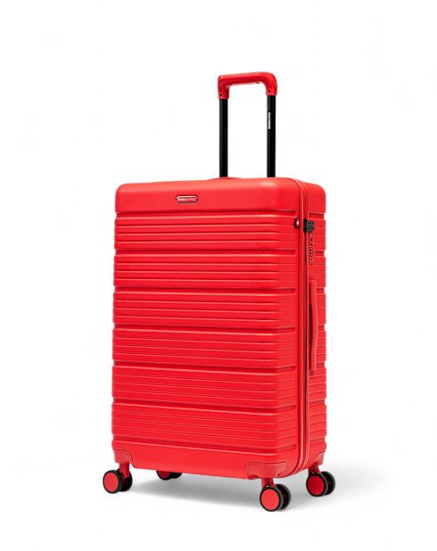 Lugano rode koffer met lang verblijf - 74,5x48,5x28,5 cm