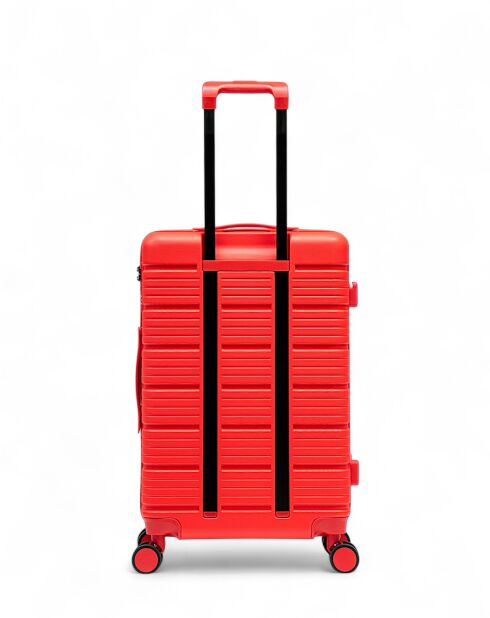Lugano rode koffer met lang verblijf - 74,5x48,5x28,5 cm