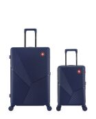 Set van 2 grote koffers en cabine XS Fribourg donkerblauw - 75x47,5x29 cm