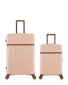 Set van 2 grote koffers en cabine Zermatt lichtroze - 76,5x49x29 cm
