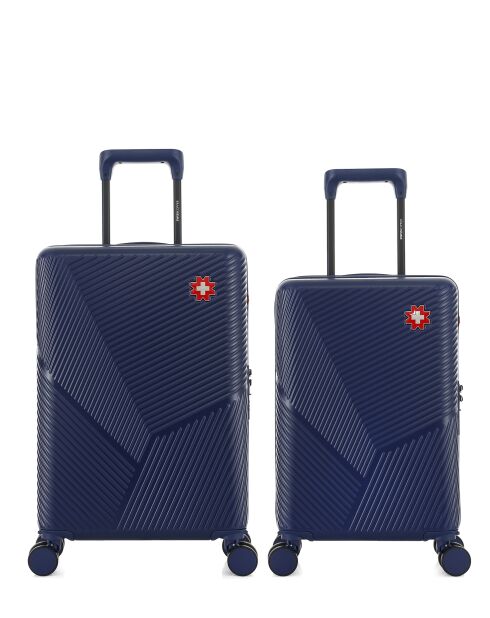 Set aus 2 Kabinen- und Kabinenkoffern XS Fribourg dunkelblau - 60x42,5x26 cm