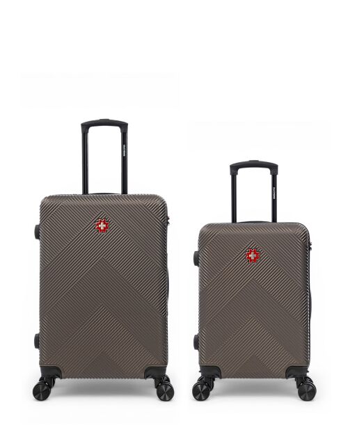 Lot De 2 Valises Weekend Et Cabine Olten cafe - 67x44x27 cm