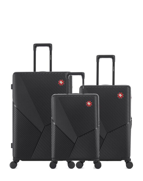 Lot De 3 Valises Grand Format, Weekend Et Cabine Fribourg noir - 75x47,5x29 cm