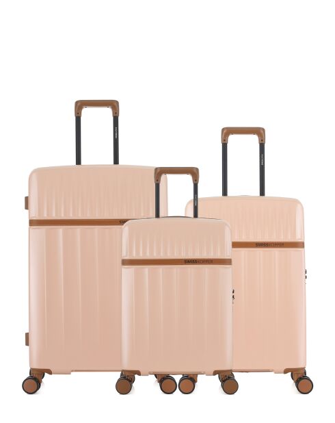 Set di 3 valigie grandi, Weekend e Cabin Zermatt rosa chiaro - 76,5x49x29 cm