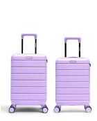 Set de 2 maletas de cabina y cabina XS Lugano moradas, 60 x 42,5 x 26 cm