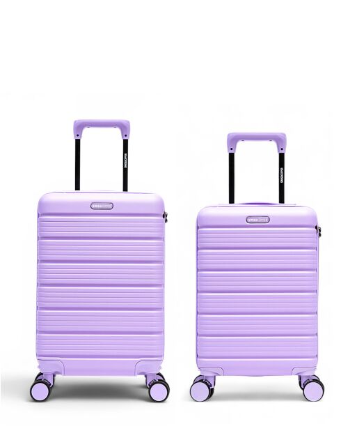 Set de 2 maletas de cabina y cabina XS Lugano moradas, 60 x 42,5 x 26 cm