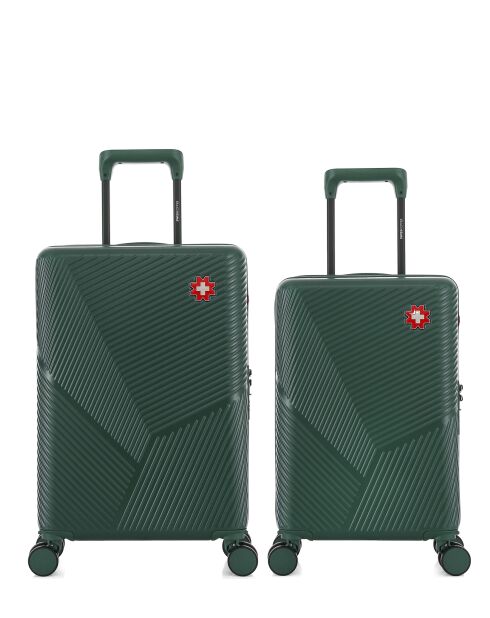 Set aus 2 Kabinen- und Kabinenkoffern XS Fribourg dunkelgrün - 60x42,5x26 cm