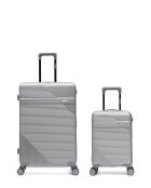 Set aus 2 großen Koffern und Kabine XS Wohlen grau - 75x47,5x29 cm