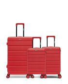 Set de 3 maletas grandes, Cabin y Cabin XS Lugano rojas - 75x47,5x29 cm