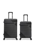 Set de 2 maletas grandes y de fin de semana Wohlen negras - 75x47,5x29 cm