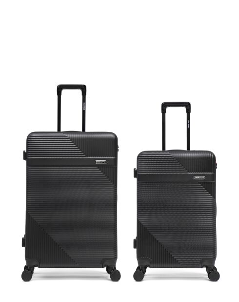 Set aus 2 großen Koffern und Wochenendkoffern Wohlen schwarz - 75x47,5x29 cm