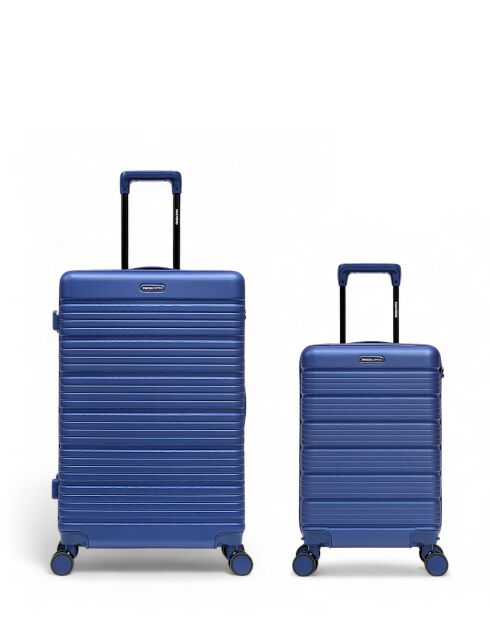 Set van 2 Lugano Marine grote koffers en cabine - 75x47,5x29 cm