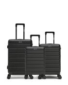 Lot De 3 Valises Weekend, Cabine Et Cabine XS Lugano noir - 65x42,5x26 cm