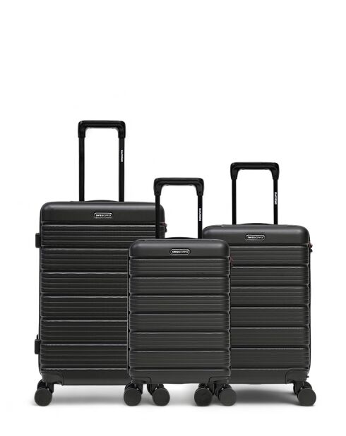 Lot De 3 Valises Weekend, Cabine Et Cabine XS Lugano noir - 65x42,5x26 cm