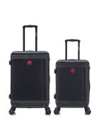 Lot De 2 Valises Weekend Et Cabine Gstaad noir - 66x43x26 cm