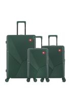 Set mit 3 großen Koffern, Cabin und Cabin XS Fribourg, dunkelgrün — 75 x 47,5 x 29 cm