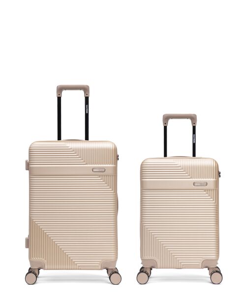 Set di 2 valigie da viaggio Wohlen beige - 65x42,5x26 cm