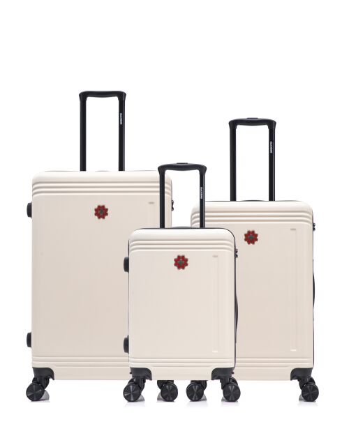 Set mit 3 großen Koffern, Weekend und Cabin Gstaad beige - 75x49x29 cm