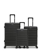 Lot De 3 Valises Grand Format, Weekend Et Cabine Lugano noir - 75x47,5x29 cm