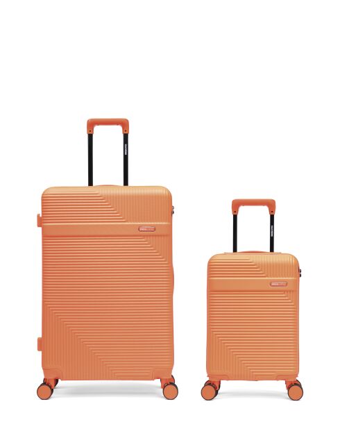 Set aus 2 großen Koffern und Kabine XS Wohlen orange - 75x47,5x29 cm