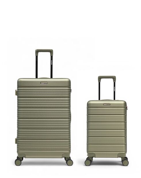 Set aus 2 großen Koffern und Kabine Lugano oliv - 75x47,5x29 cm