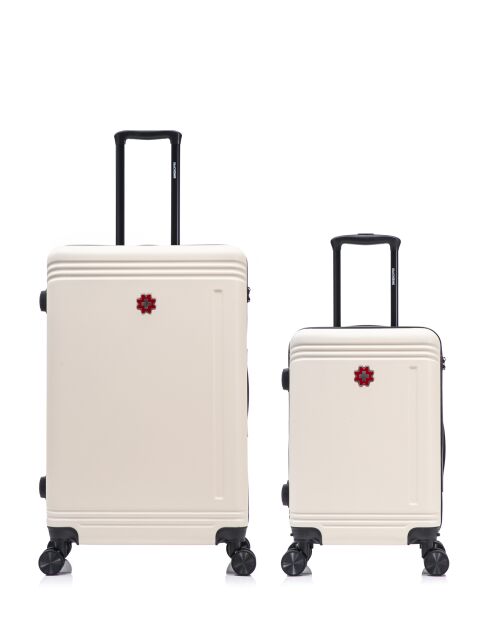 Set di 2 valigie grandi e cabina Gstaad beige - 75x49x29 cm
