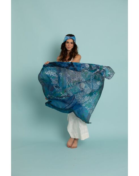 Etole en coton Lili bleu roi - 90x180 cm