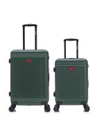Set aus 2 grünen Gstaad Wochenend- und Kabinenkoffern — 66x43x26 cm