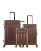 Set van 3 grote koffers, weekend en cabine XS Zermatt donkerbruin - 76,5x49x29 cm