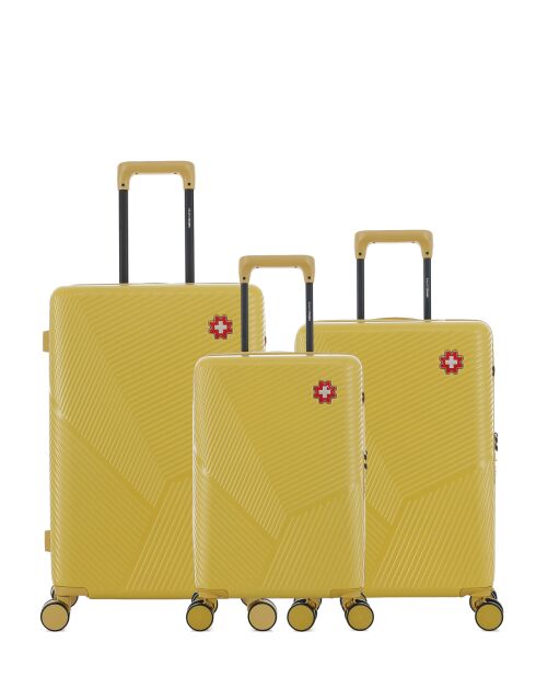 Set van 3 weekendkoffers, cabine en hut XS Fribourg miel - 65x42,5x26 cm