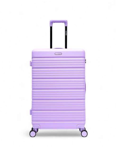 Set de 3 maletas grandes, de fin de semana y cabina Lugano, color morado, 75 x 47,5 x 29 cm