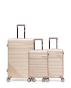 Set aus 3 großen Koffern, Kabine und Kabine XS Wohlen beige - 75x47,5x29 cm