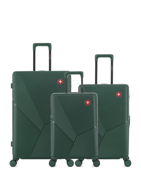 Set mit 3 großen Koffern, Weekend & Cabin Fribourg, Dunkelgrün — 75 x 47,5 x 29 cm