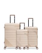 Set mit 3 großen Koffern, Weekend- und Kabinenkoffer Wohlen beige - 75x47,5x29 cm