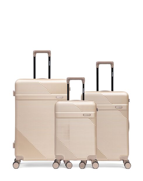 Set mit 3 großen Koffern, Weekend- und Kabinenkoffer Wohlen beige - 75x47,5x29 cm