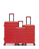 Set van 3 grote koffers, weekend en cabine Lugano rood - 75x47,5x29 cm