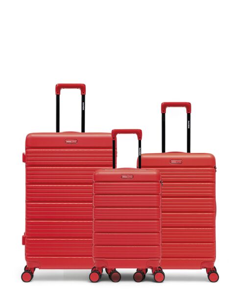 Set van 3 grote koffers, weekend en cabine Lugano rood - 75x47,5x29 cm